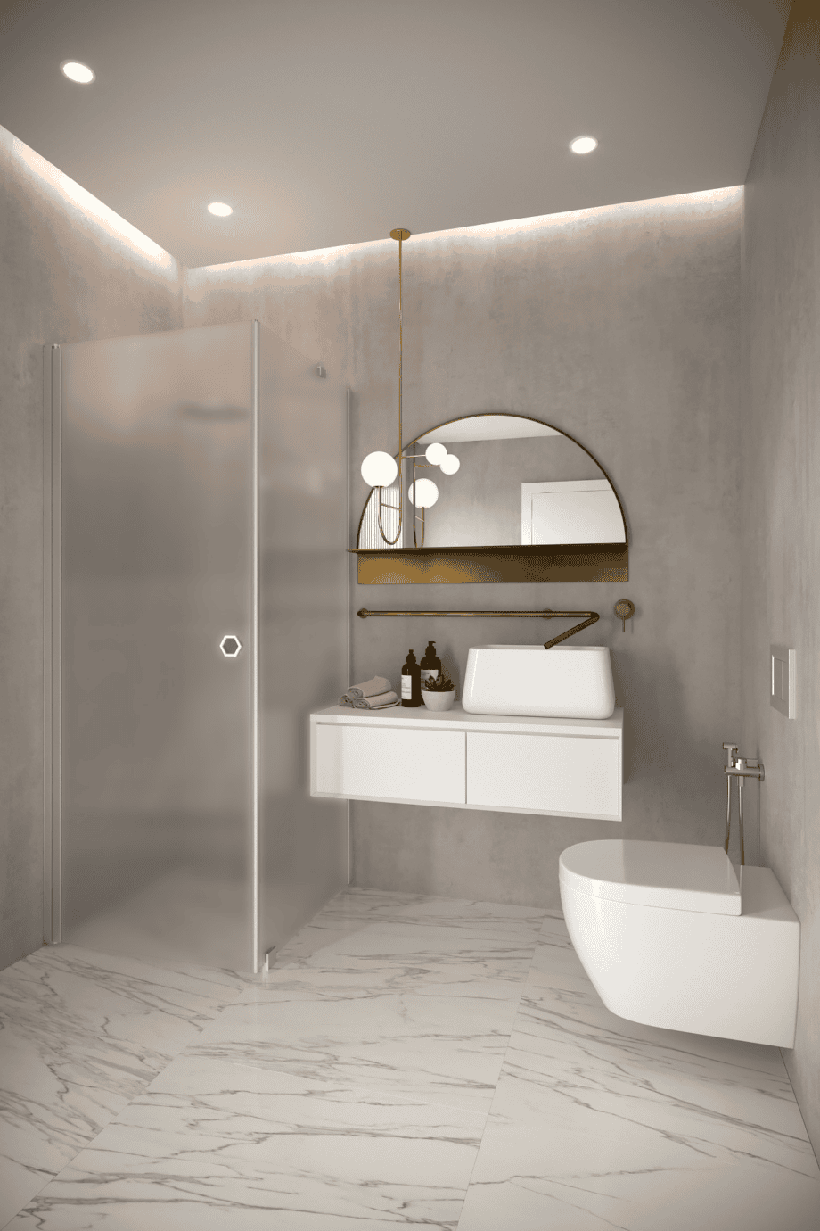 Shower enclosure Hietakari Forma 368, aluminium frame, super bright satin glass