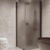 Shower enclosure Hietakari Forma 368, Cocoa frame, grey satin glass