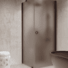 Shower enclosure Hietakari Forma 368, Cocoa frame, brown satin glass