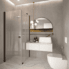 Shower enclosure Hietakari Forma 368, Cocoa frame, reeded glass