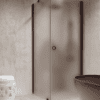 Shower enclosure Hietakari Forma 368, Cocoa frame, super bright satin glass