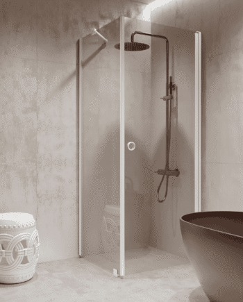 Shower enclosure Hietakari Forma 368, fixed wall + hinged door