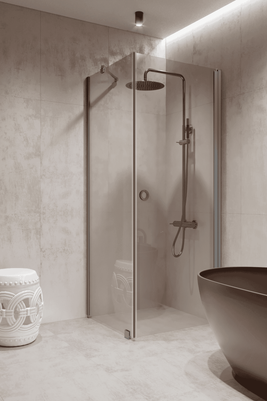 Shower enclosure Hietakari Forma 368, fixed wall + hinged door – 5