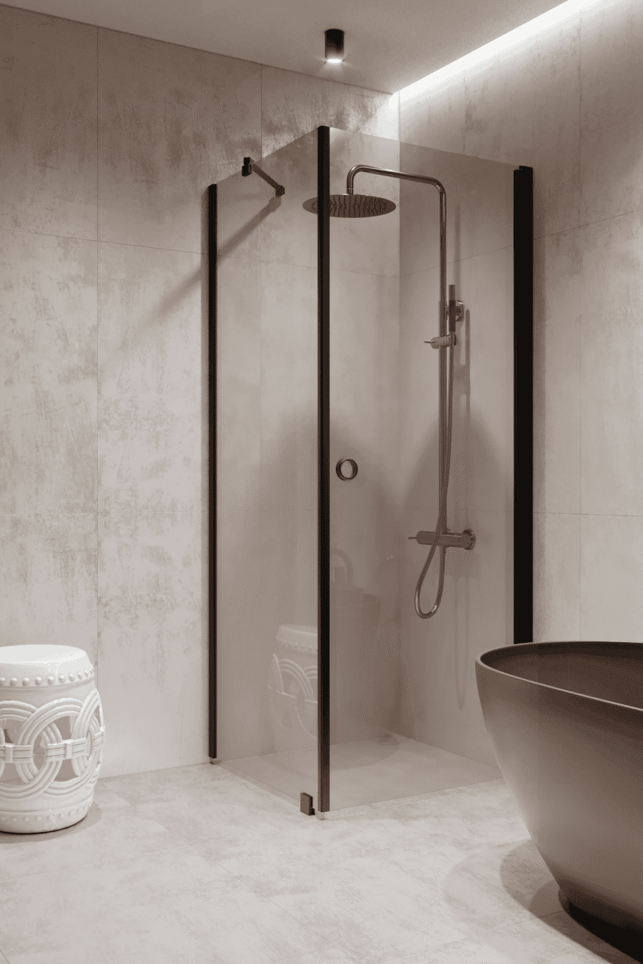 Shower enclosure Hietakari Forma 368, fixed wall + hinged door – 6