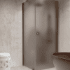 Shower enclosure Hietakari Forma 368, Mocha frame, grey satin glass