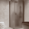 Shower enclosure Hietakari Forma 368, Mocha frame, brown satin glass