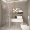Shower enclosure Hietakari Forma 368, Mocha frame, reeded glass