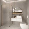 Shower enclosure Hietakari Forma 368, Mocha frame, super bright satin glass