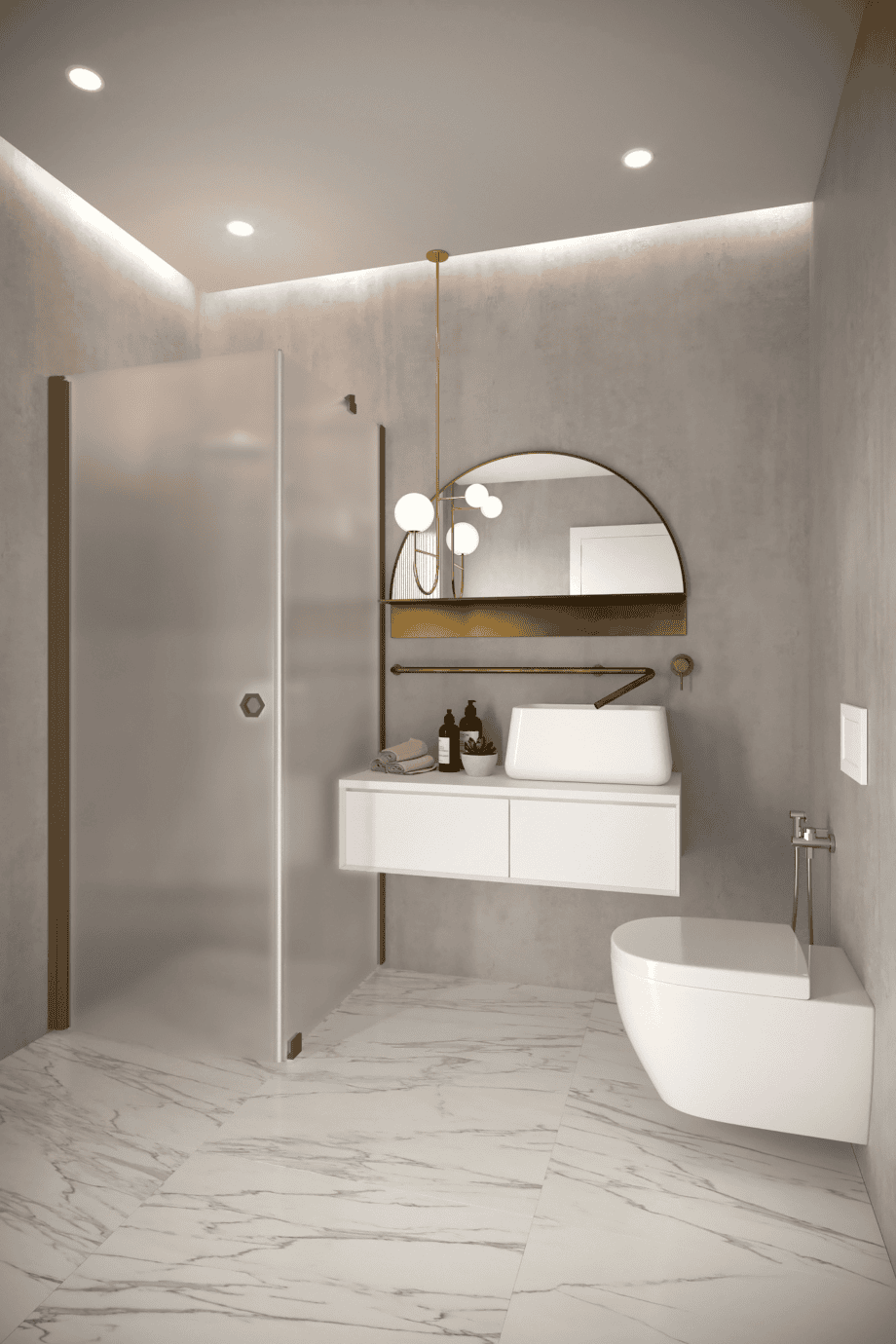 Shower enclosure Hietakari Forma 368, Mocha frame, super bright satin glass