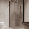 Shower enclosure Hietakari Forma 368, black frame, bronze tinted glass