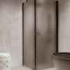 Shower enclosure Hietakari Forma 368, black frame, brown satin glass