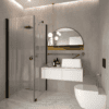 Shower enclosure Hietakari Forma 368, black frame, reeded glass