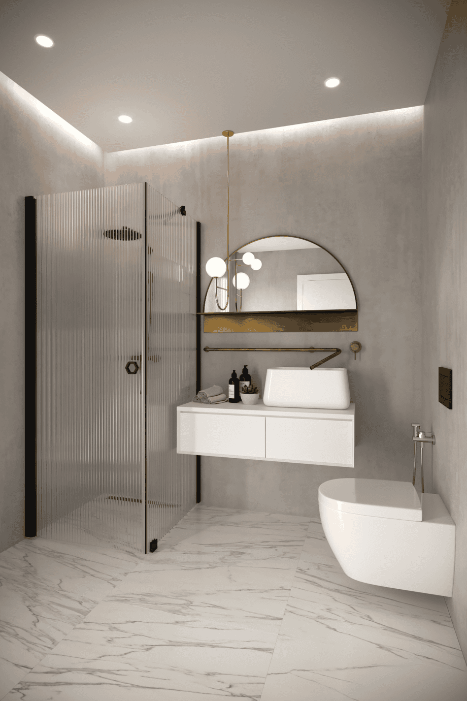 Shower enclosure Hietakari Forma 368, black frame, reeded glass