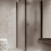 Shower enclosure Hietakari Forma 368, black frame, satin frosted glass