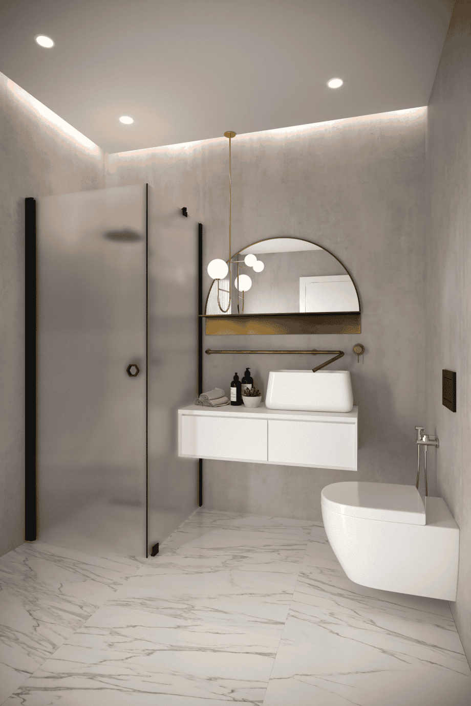 Shower enclosure Hietakari Forma 368, black frame, super bright satin glass