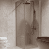 Shower enclosure Hietakari Forma 368, Sand frame, bronze tinted glass
