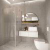 Shower enclosure Hietakari Forma 368, Sand frame, reeded glass