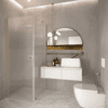 Shower enclosure Hietakari Forma 368, Sand frame, super bright satin glass