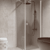 Shower enclosure Hietakari Forma 368, white frame, grey tinted glass