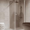 Shower enclosure Hietakari Forma 368, white frame, bronze tinted glass