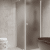 Shower enclosure Hietakari Forma 368, white frame, brown satin glass