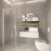 Shower enclosure Hietakari Forma 368, white frame, reeded glass