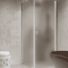 Shower enclosure Hietakari Forma 368, white frame, satin frosted glass