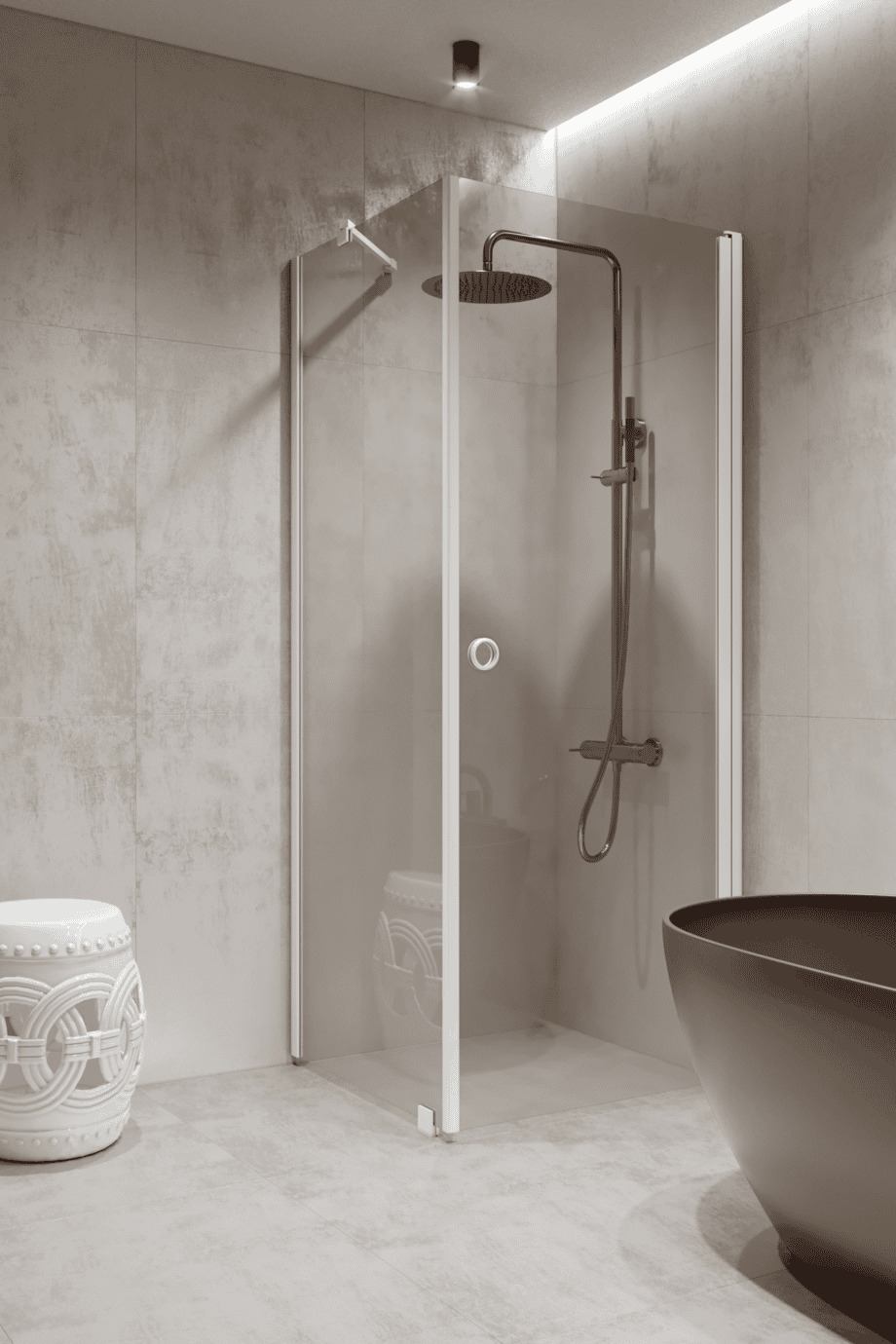 Shower enclosure Hietakari Forma 368, white frame, super bright glass
