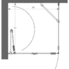 Shower enclosure Hietakari Forma 369, fixed wall + folding door – view 2 Shower enclosure Hietakari Forma 369, fixed wall + folding door – 2
