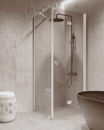 Shower enclosure Hietakari Forma 369, fixed wall + folding door