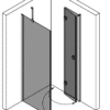 Shower enclosure Hietakari Forma 369, fixed wall + folding door – view 4 Shower enclosure Hietakari Forma 369, fixed wall + folding door – 4