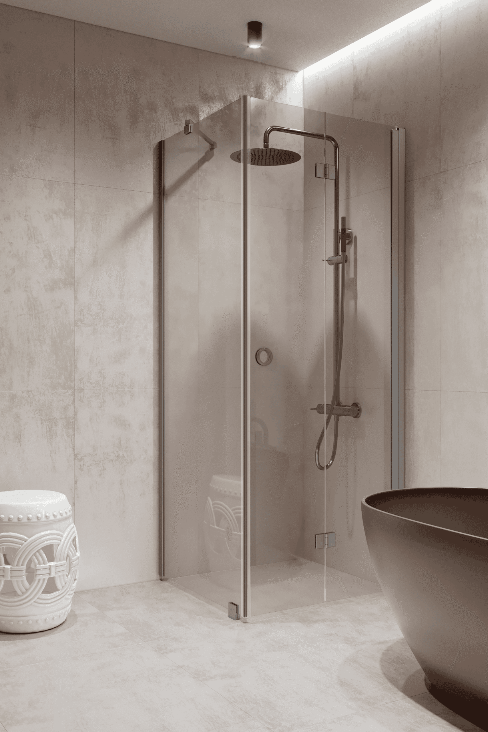 Shower enclosure Hietakari Forma 369, fixed wall + folding door – 5
