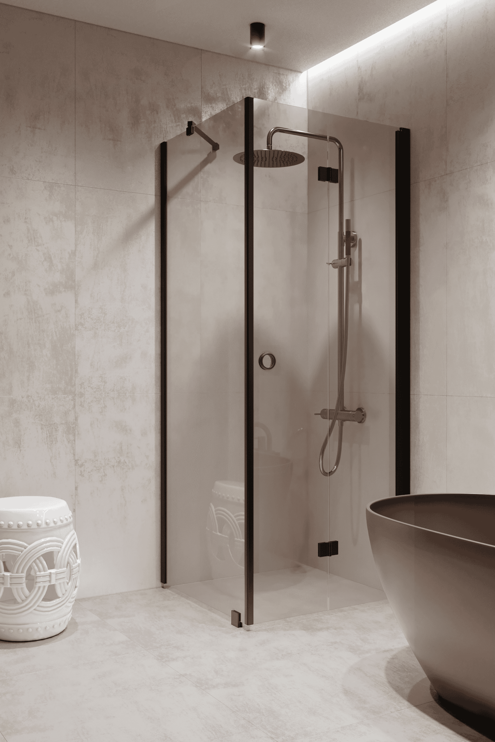Shower enclosure Hietakari Forma 369, fixed wall + folding door – 6