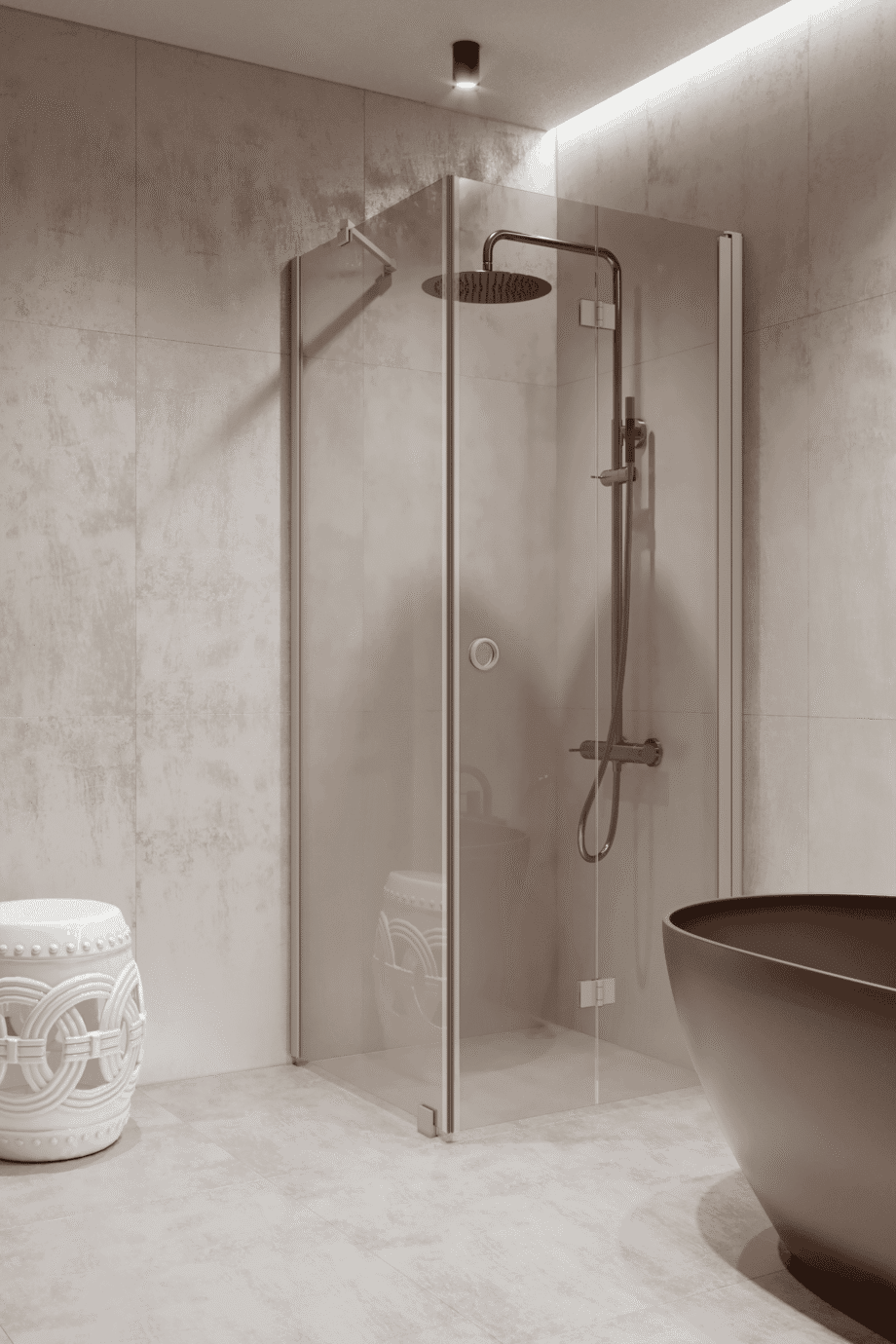Shower enclosure Hietakari Forma 369, Sand frame, clear glass Shower enclosure Hietakari Forma 369, Sand frame, clear glass