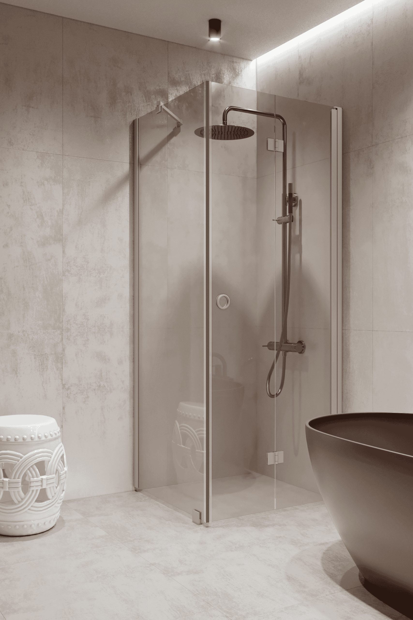 Shower enclosure Hietakari Forma 369, Sand frame, clear glass Shower enclosure Hietakari Forma 369, Sand frame, clear glass