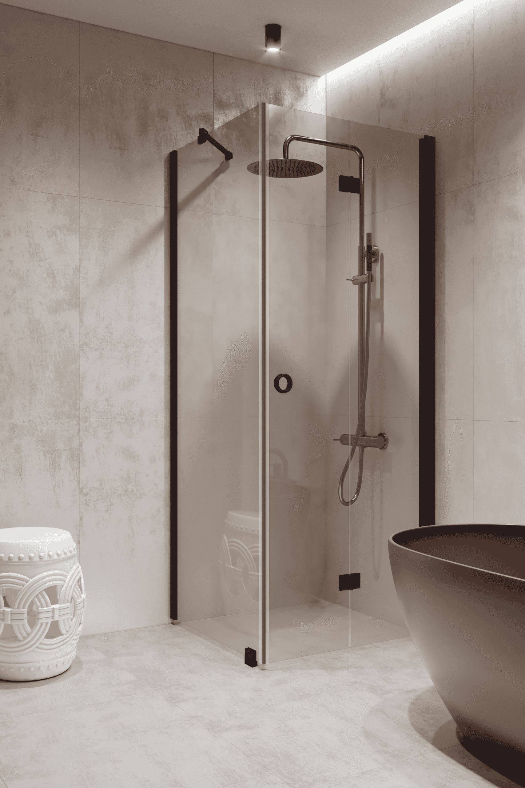 Shower enclosure Hietakari Forma 369, fixed wall + folding door – 9