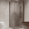 Shower enclosure Hietakari Forma 369, Mocha frame, grey satin glass Shower enclosure Hietakari Forma 369, Mocha frame, grey satin glass
