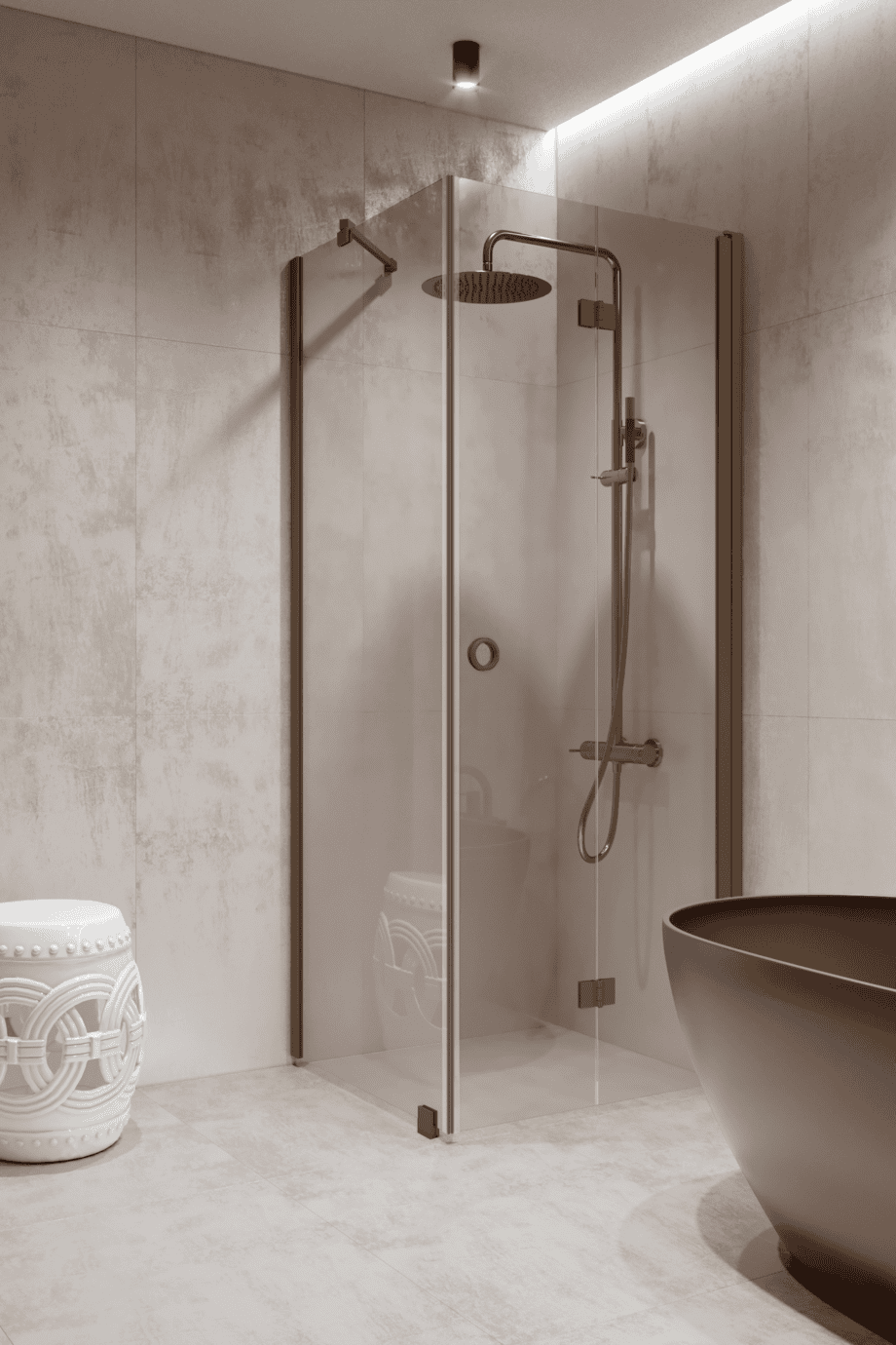 Shower enclosure Hietakari Forma 369, Mocha frame, super bright glass Shower enclosure Hietakari Forma 369, Mocha frame, super bright glass