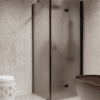 Shower enclosure Hietakari Forma 369, black frame, grey satin glass Shower enclosure Hietakari Forma 369, black frame, grey satin glass