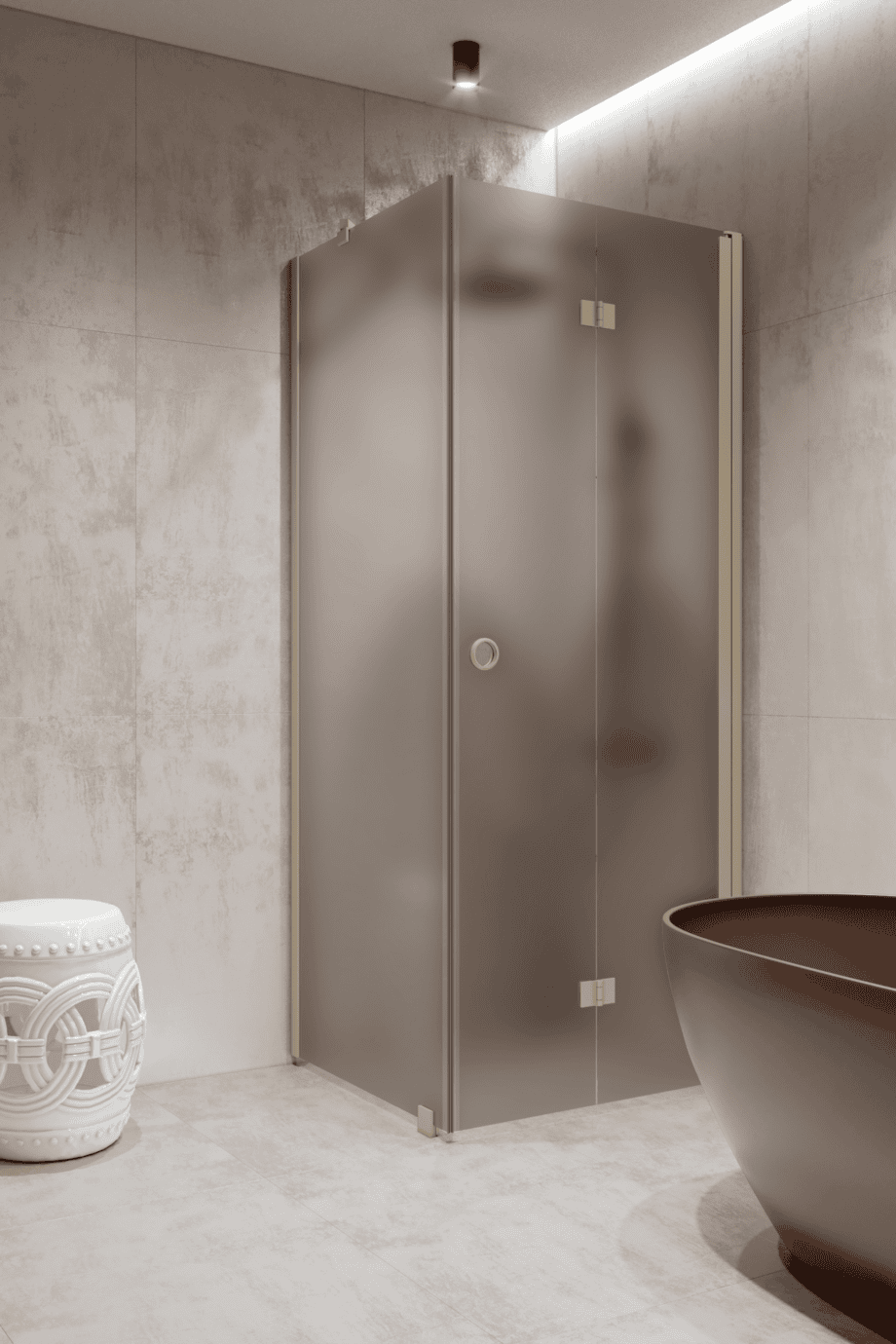 Shower enclosure Hietakari Forma 369, Sand frame, grey satin glass Shower enclosure Hietakari Forma 369, Sand frame, grey satin glass