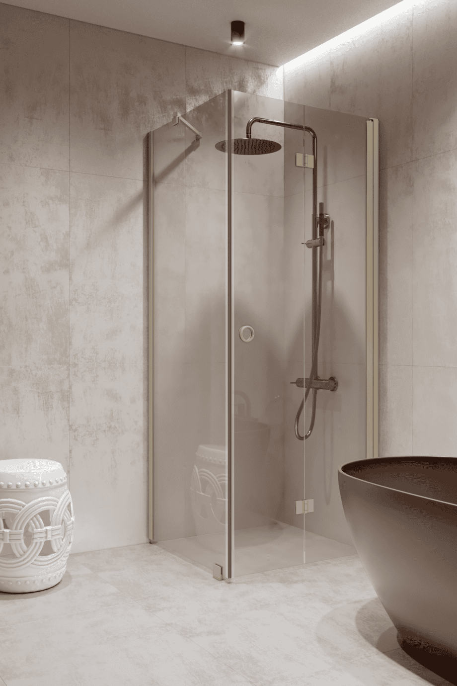 Shower enclosure Hietakari Forma 369, Sand frame, super bright glass Shower enclosure Hietakari Forma 369, Sand frame, super bright glass