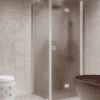 Shower enclosure Hietakari Forma 369, white frame, brown satin glass Shower enclosure Hietakari Forma 369, white frame, brown satin glass