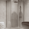 Shower enclosure Hietakari Forma 370, fixed wall + hinged door with fixed part – view 5 Shower enclosure Hietakari Forma 370, fixed wall + hinged door with fixed part – 5