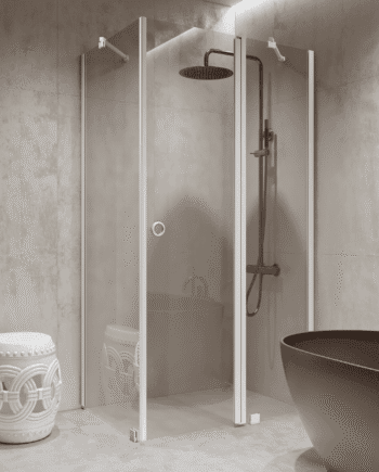 Shower enclosure Hietakari Forma 370, fixed wall + hinged door with fixed part