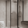Shower enclosure Hietakari Forma 370, fixed wall + hinged door with fixed part – view 6 Shower enclosure Hietakari Forma 370, fixed wall + hinged door with fixed part – 6
