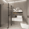 Shower enclosure Hietakari Forma 370, black frame, reeded glass Shower enclosure Hietakari Forma 370, black frame, reeded glass