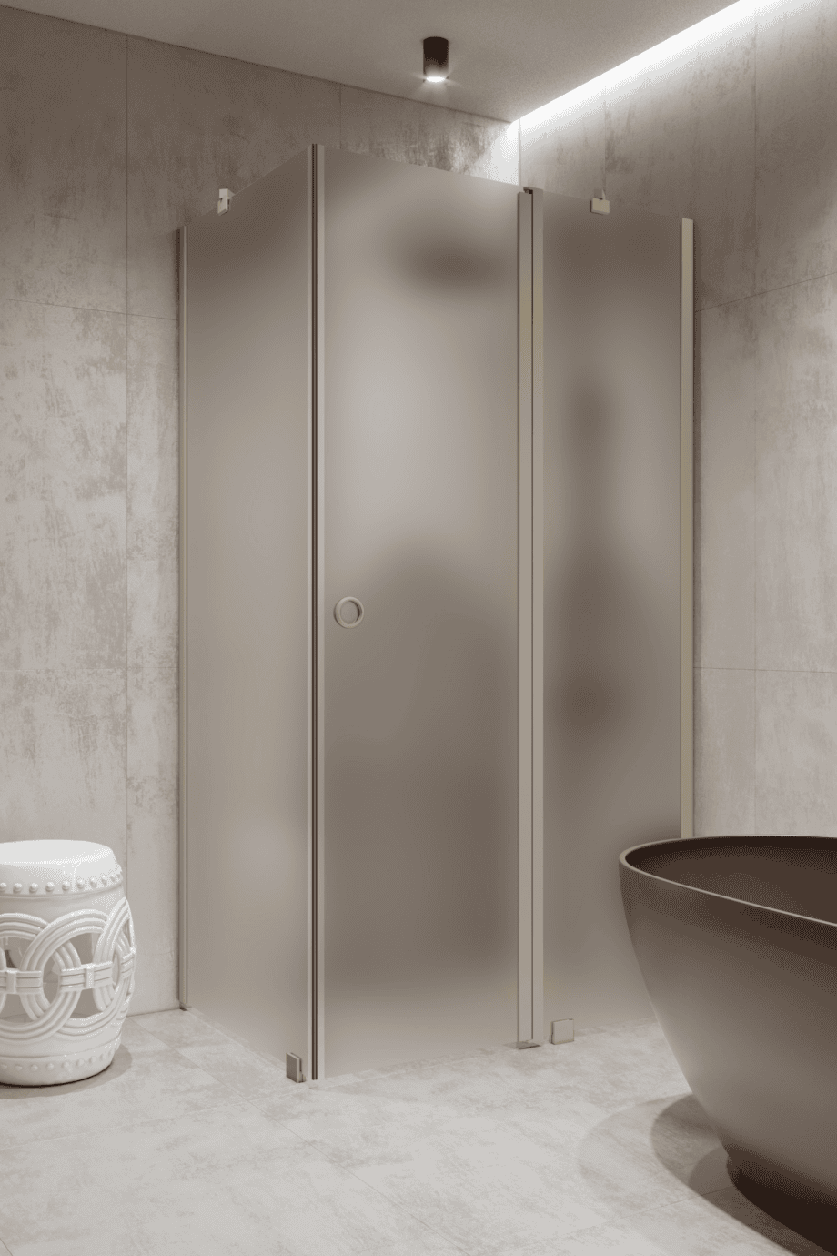 Shower enclosure Hietakari Forma 370, Sand frame, satin frosted glass Shower enclosure Hietakari Forma 370, Sand frame, satin frosted glass