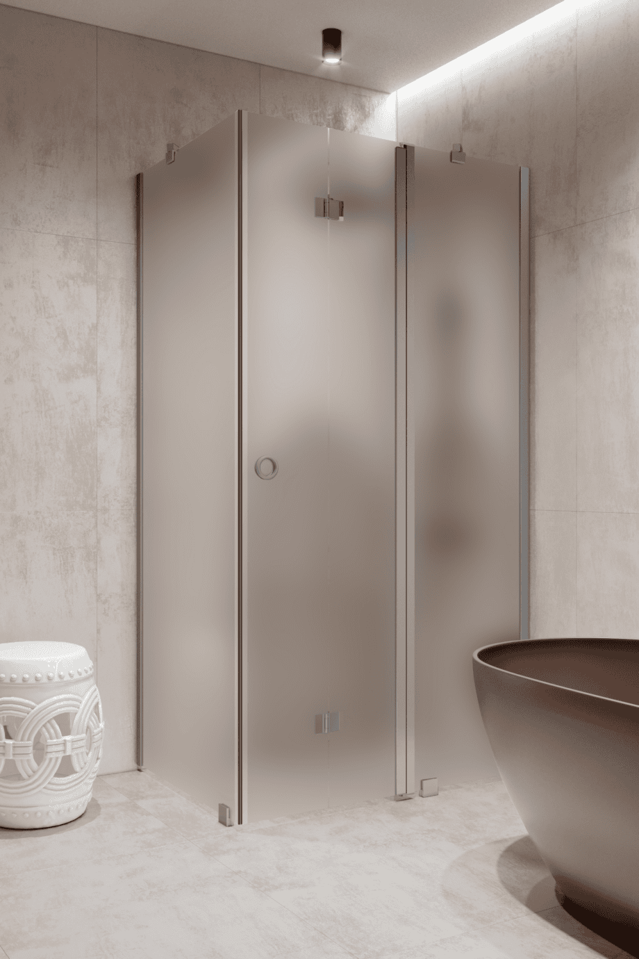 Shower enclosure Hietakari Forma 371, aluminium frame, satin frosted glass Shower enclosure Hietakari Forma 371, aluminium frame, satin frosted glass