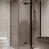Shower enclosure Hietakari Forma 371, black frame, grey tinted glass Shower enclosure Hietakari Forma 371, black frame, grey tinted glass