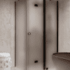Shower enclosure Hietakari Forma 371, black frame, satin frosted glass Shower enclosure Hietakari Forma 371, black frame, satin frosted glass